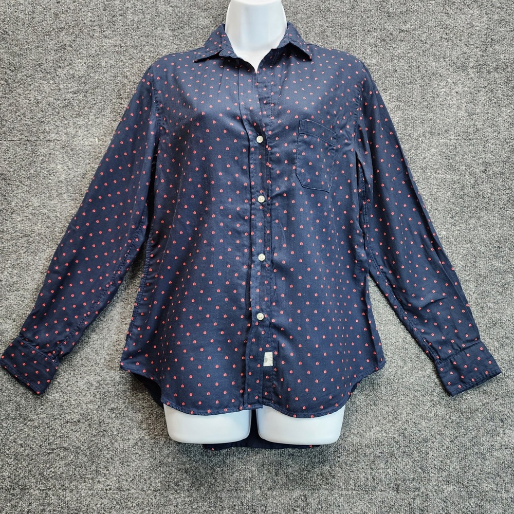Grayson The Hero Women's Lyocell Ladybug Print Button Down Shirt‎ Preppy Size 02